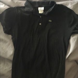 Lacoste black woman’s short sleeve polo